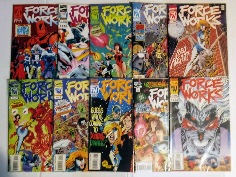 Force Works Comic Book Lot of (10) Marvel Comics CL90/02