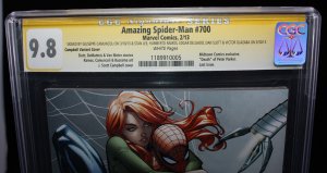 Amazing Spider-Man #700 (CGC 9.8) Signed Camuncoli, Stan Lee, Ramos, & More -'13