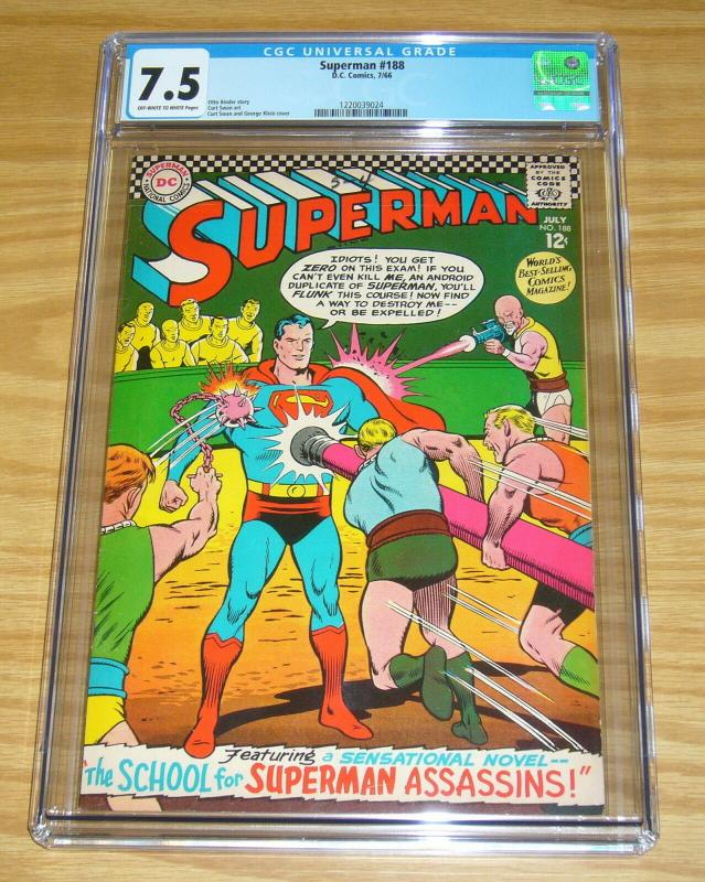 Superman #188 CGC 7.5 silver age dc comics - superman - curt swan 1966 