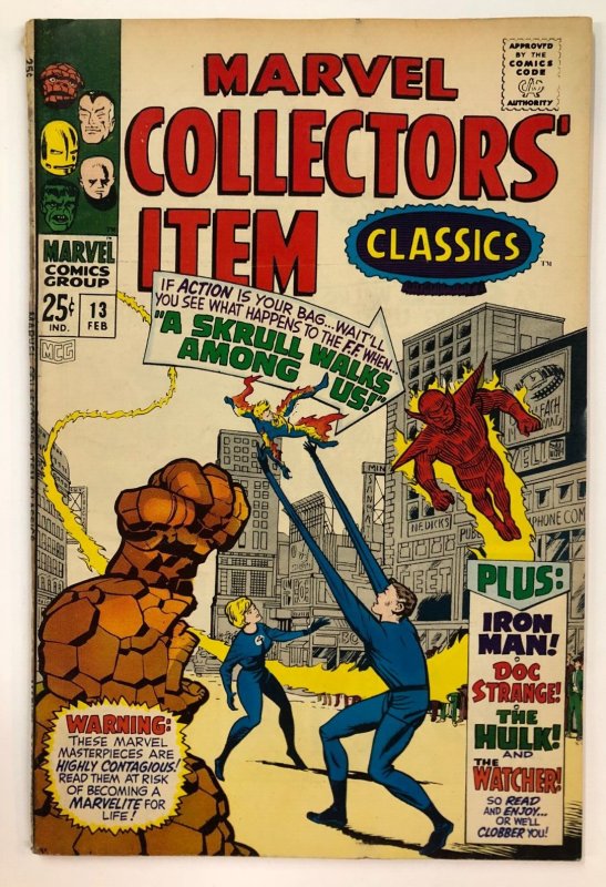 MARVEL COLLECTORS ITEM CLASSICS 13 (Feb 1968) VG  silver reprints of silver age