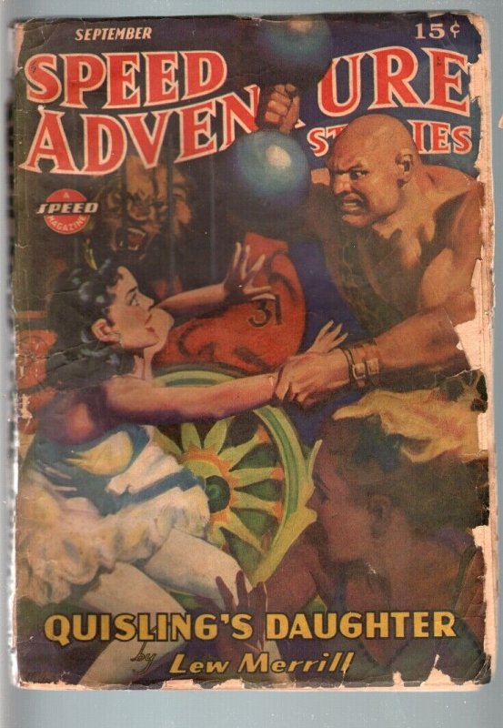 SPEED ADVENTURE STORIES 1943 SEP-LEW MERRILL-PULP G