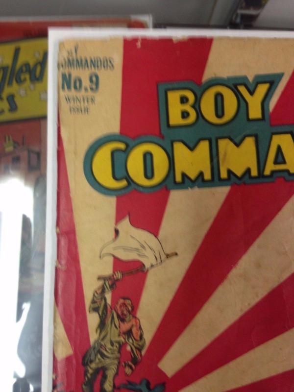 Boy Commando's 9 Simon Kirby War cover DC Golden age 1945 2.5 