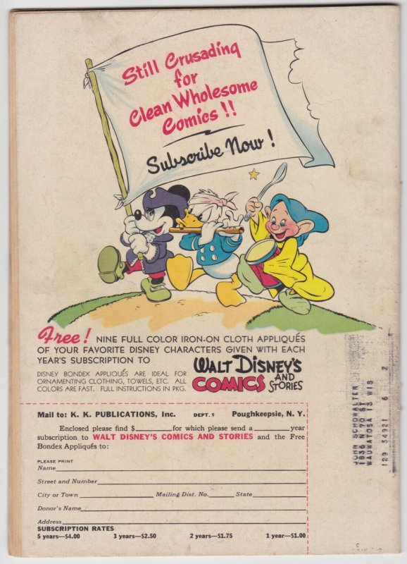 Walt Disney Comics and Stories #108 (Sept 1949) GD Dell Donald Duck