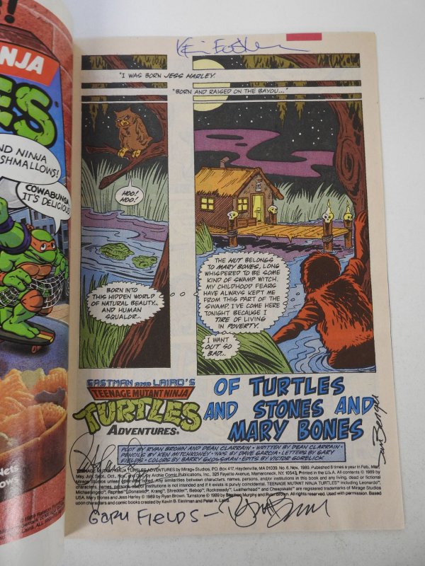 Teenage Mutant Ninja Turtles Adventures #6 (1989) VF Condition! Signed no cert