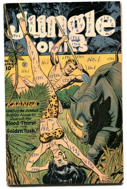 Jungle Comics #76 1946-Kaanga- Rhino attack cover VG-