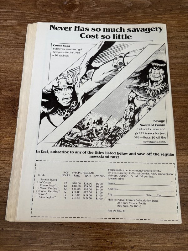 Conan Saga # 27 FN Marvel Comic Book Magazine Barbarian Red Sonja Kull 2 J308