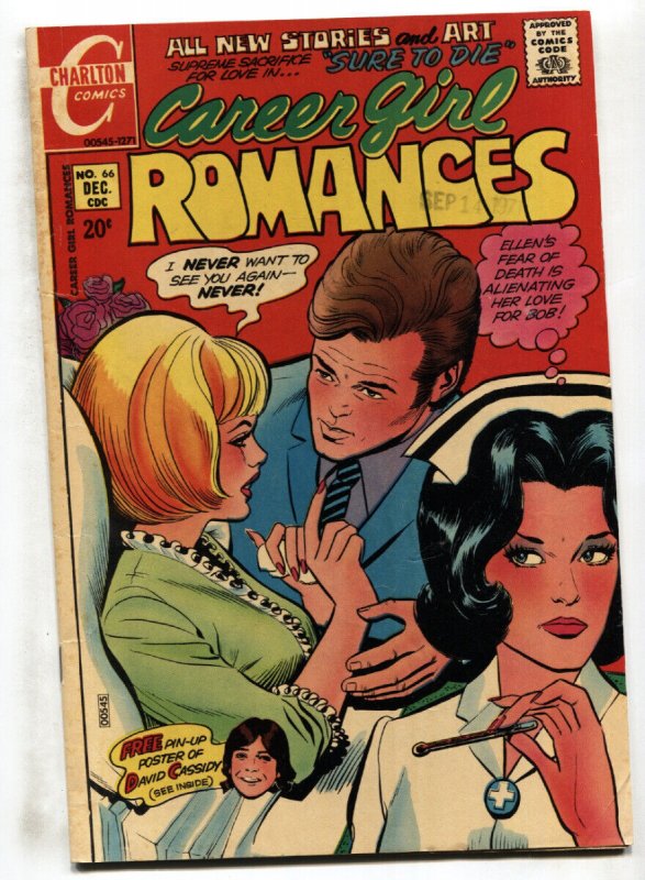 Career Gil Romance #66--1971--Charlton--Nurse--David Cassidy--comic book