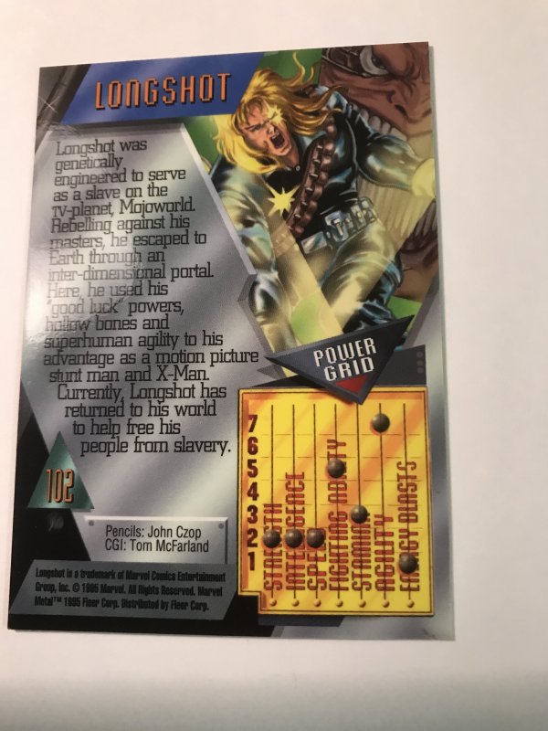 LONGSHOT #102 card : Marvel Metal 1995 Fleer Chromium; NM/M Avengers, base