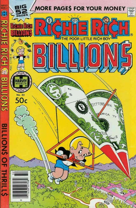 Richie Rich Billions #32 VG ; Harvey | low grade comic All Ages 1979 Hang Glider