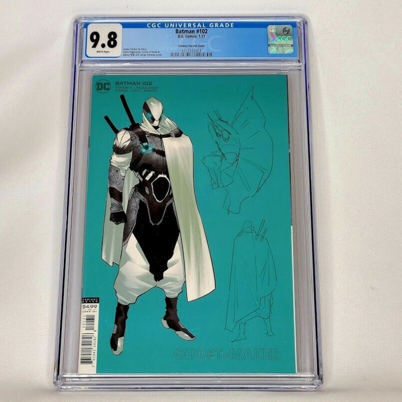 Batman #102 DC 2021 CGC 9.8 1:25 Jimenez Ghost-Maker Design Incentive Top Grade