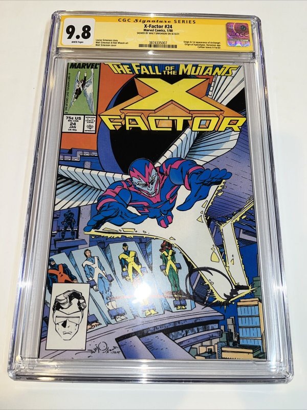 X-Factor (1988) # 24 (CGC 9.8 WP) Signed Walt Simonson • 1st App Archangel