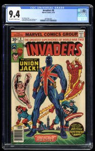 Invaders #8 CGC NM 9.4 Off White to White 1st Appearance Union Jack!