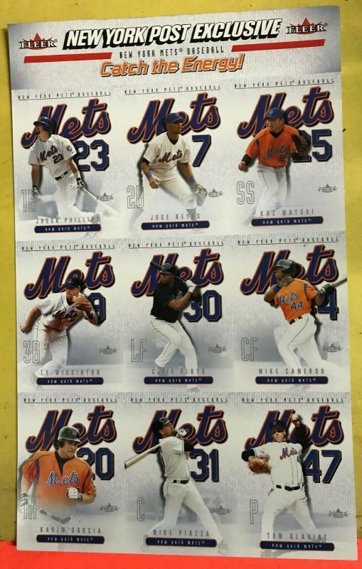 Fleer 2004 New York Post Mets Panel Jason Phillips Jose Reyes Rookie Piazza HOF