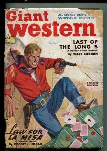 GIANT WESTERN 10/1950-THRILLING-PULP WESTERN-ROBERT J HOGAN-CARD GAME-fr/good