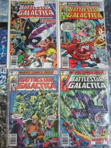 Battlestar Galactica Marvel Comic Book Lot of 4 1970s TV SciFi Starbuck Adama ++