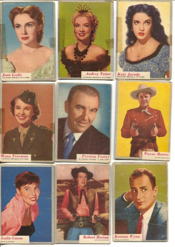 Who-Z-At Star? Lot Of Movie Star Trading Cards 1953-Topps-lot of 19