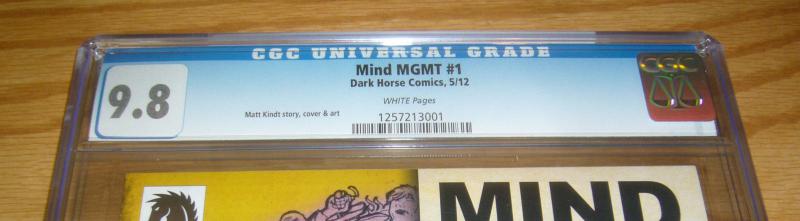Mind MGMT #1 CGC 9.8 white pages - matt kindt - 1st print - dark horse comics