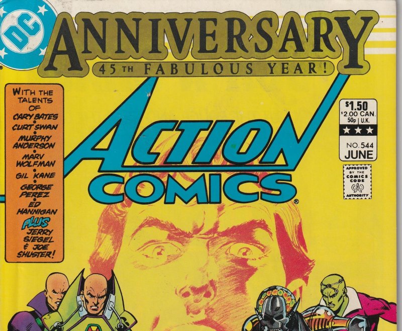 Action Comics #544 Direct Edition (1983) Luthor ! Brainiac !