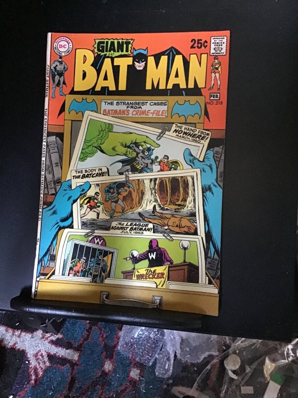 Batman #218 (1970) High-Grade! Giant-size key! Crime files! VF+ Boca CERT!