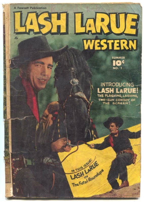 Lash LaRue Western #1 1949-Golden Age-missing centerfold