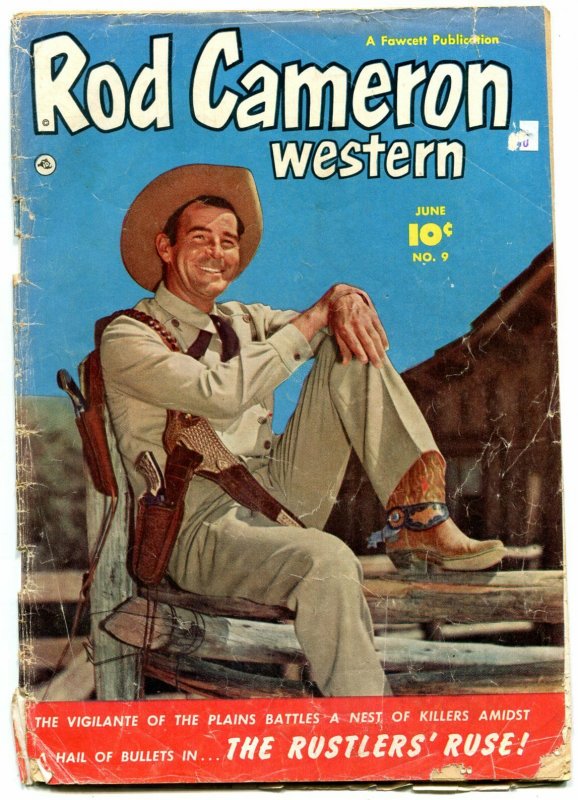 Rod Cameron Western #9-1951-Fawcett-photo cover F/G