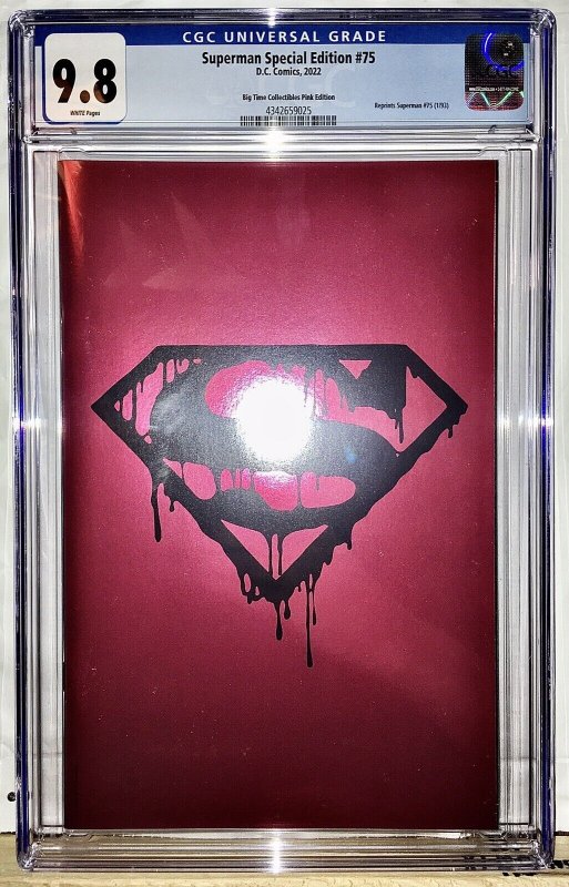 Death of Superman 30th #1 Big Time Collectibles PINK FOIL Variant CGC 9.8 NM+/M