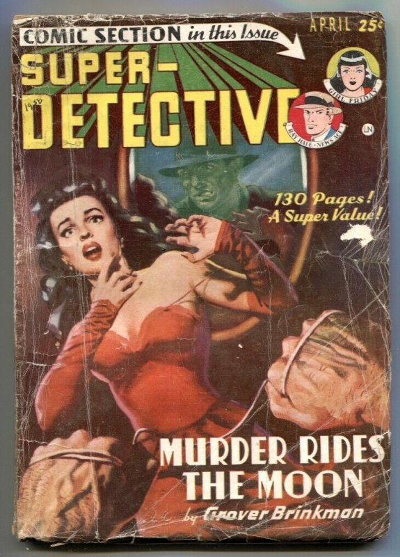 Super-Detective April 1950- Murder Rides the Moon- no back cover