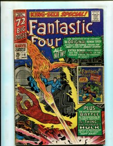 KING SIZED SPECIAL FANTASTIC FOUR #4 (4.0) HUMAN TORCH ORIGIN!