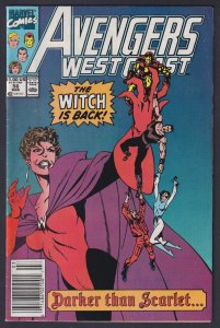 Avengers West Coast 56 (1990) FN/VF 7.0 Dark Scarlet Witch Marvel Comics