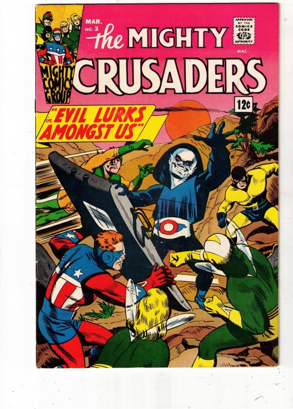 The Mighty Crusaders #3 (1966) High-Grade NM- Boca CERT Flyman, Flygirl,  SHIELD