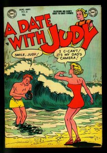 Date with Judy #36 1953 - swimsuit cover- DC  Humor- G