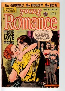 YOUNG ROMANCE #74-1954-SPICY GOOD GIRL ART STORY-NICE ART-PR VG cond VG