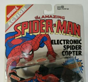  Spider-Man Electronic Spider Copter Helicopter Buddy L  NEW NM   1990       