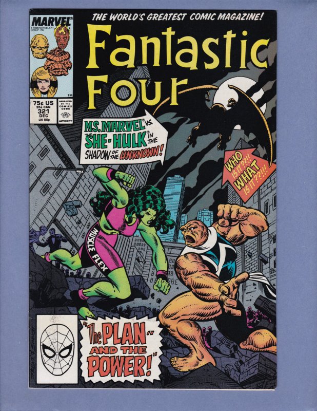 Fantastic Four #321 VF She-Hulk vs Ms Marvel 1988