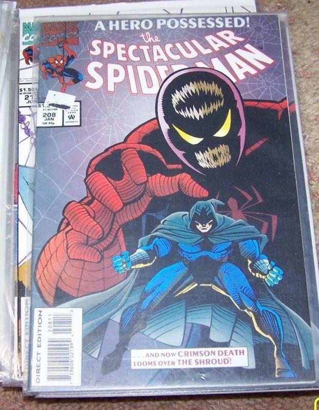 SPECTACULAR  SPIDER-MAN COMIC #  208  1994 MARVEL  THE SHROUD 