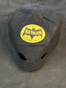 BATMAN CAP & COWL 2pc Lot - Felt Arlington Hats - Good Condition - Vintage 1966