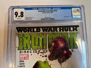Invincible Iron Man (2007) # 19 (CGC 9.8 WP)  Hulk Bust Iron Man | Census=12