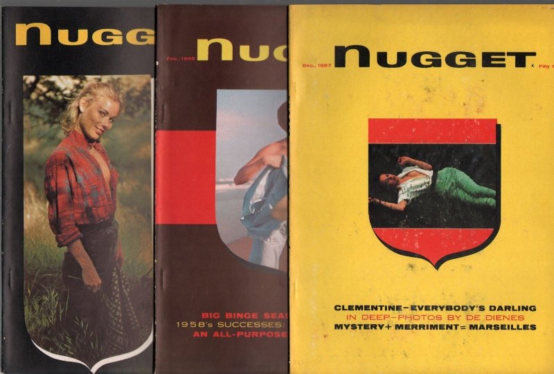 Nugget Magazine Lot 1950's-Playboy imitator-cheesecake-15 issues-Dali-Goldbeg