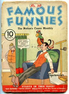 Famous Funnies #38 1937- BUCK ROGERS pin-up- POOR