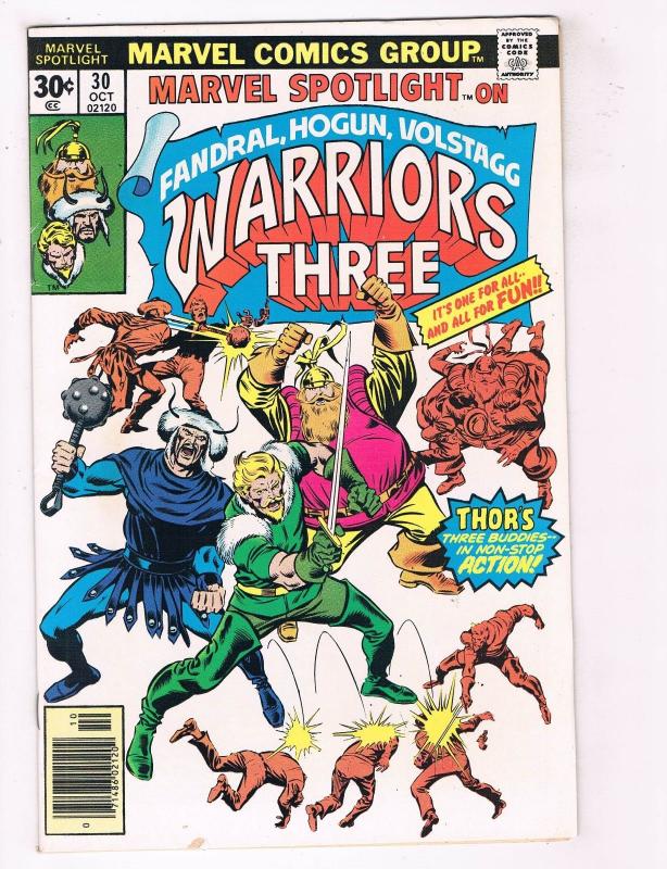 Marvel Spotlight Warriors Three #30 FN Marvel Comics Comic Book Oct DE38 AD11