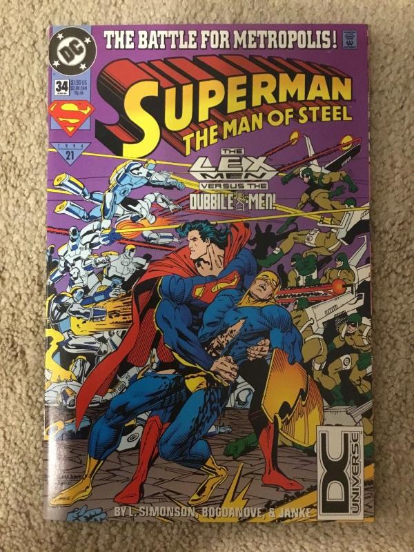 DC Superman The Man Of Steel 34 DC Universe Logo Variant * RARE *