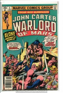 JOHN CARTER: WARLORD OF MARS (1977 MARVEL) #6 VF A08661