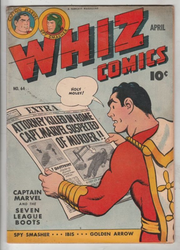 Whiz Comics #64 (Apr-45) VG/FN+ Mid-Grade Captain Marvel, Billy Batson