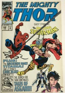 THOR#448 VF 1992 VS SPIDER-MAN MARVEL COMICS