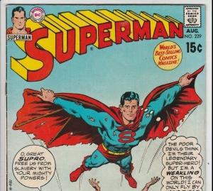 Superman #229 strict VG/FN 5.0  1st Appear - Supro, Stone-Age Superman