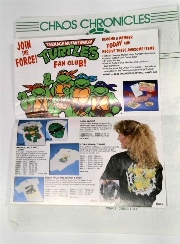 Teenage Mutant Ninja Turtles Turtle Force CHAOS CHRONICLES 3 1990 X-mas Catalog