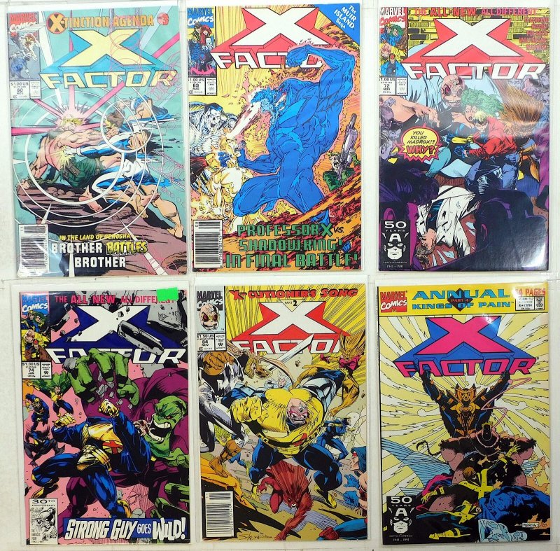 X-Factor Lot of 6 #60, 69, 72, 74, 84, Annual 6 (1990) Marvel Comics 1st Print