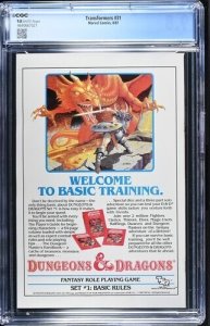 Transfoirmers #31 1987 Marvel Comics CGC 9.8 White Pages 021