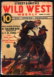 WILD WEST WEEKLY 4/16/1938-WESTERN PULP-SILVER KID G/VG