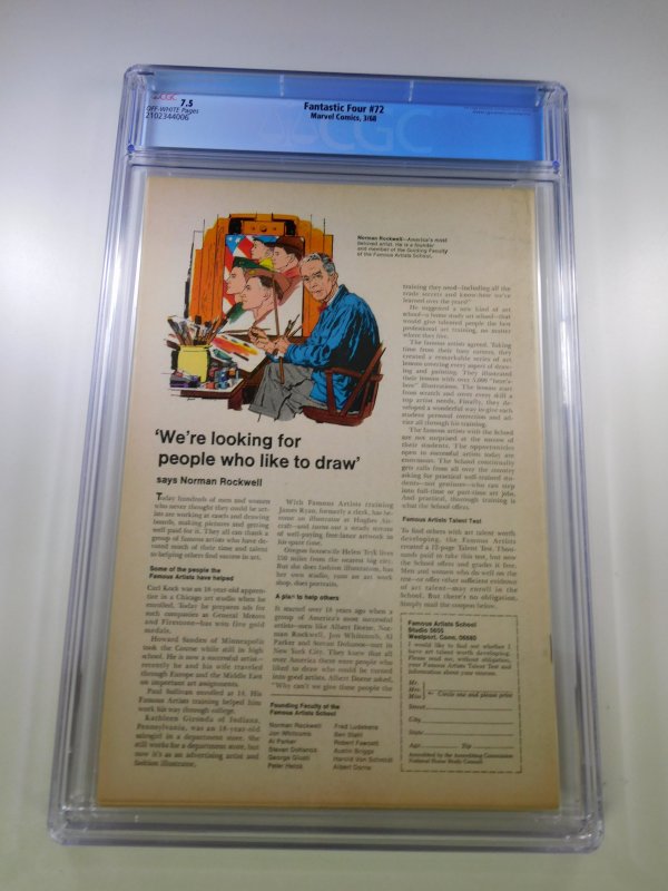 Fantastic Four #72 CGC 7.5